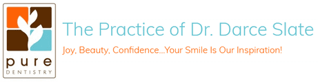 Dr. Darce Slate's dental practice logo with tagline "For Beauty, Confidence, Your Smile is Our Inspiration"